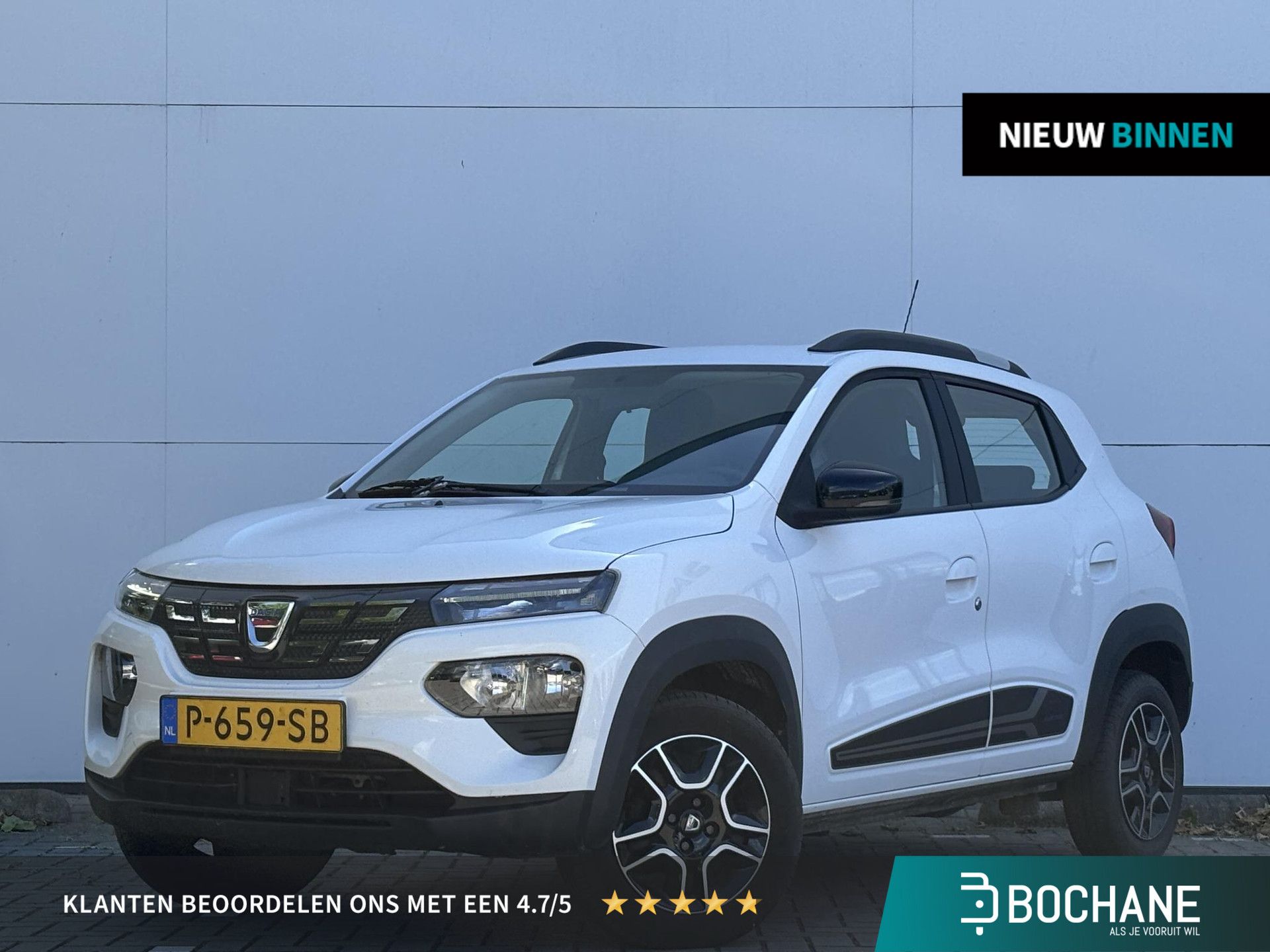 Dacia Spring met kenteken P-659-SB – vooraanzicht