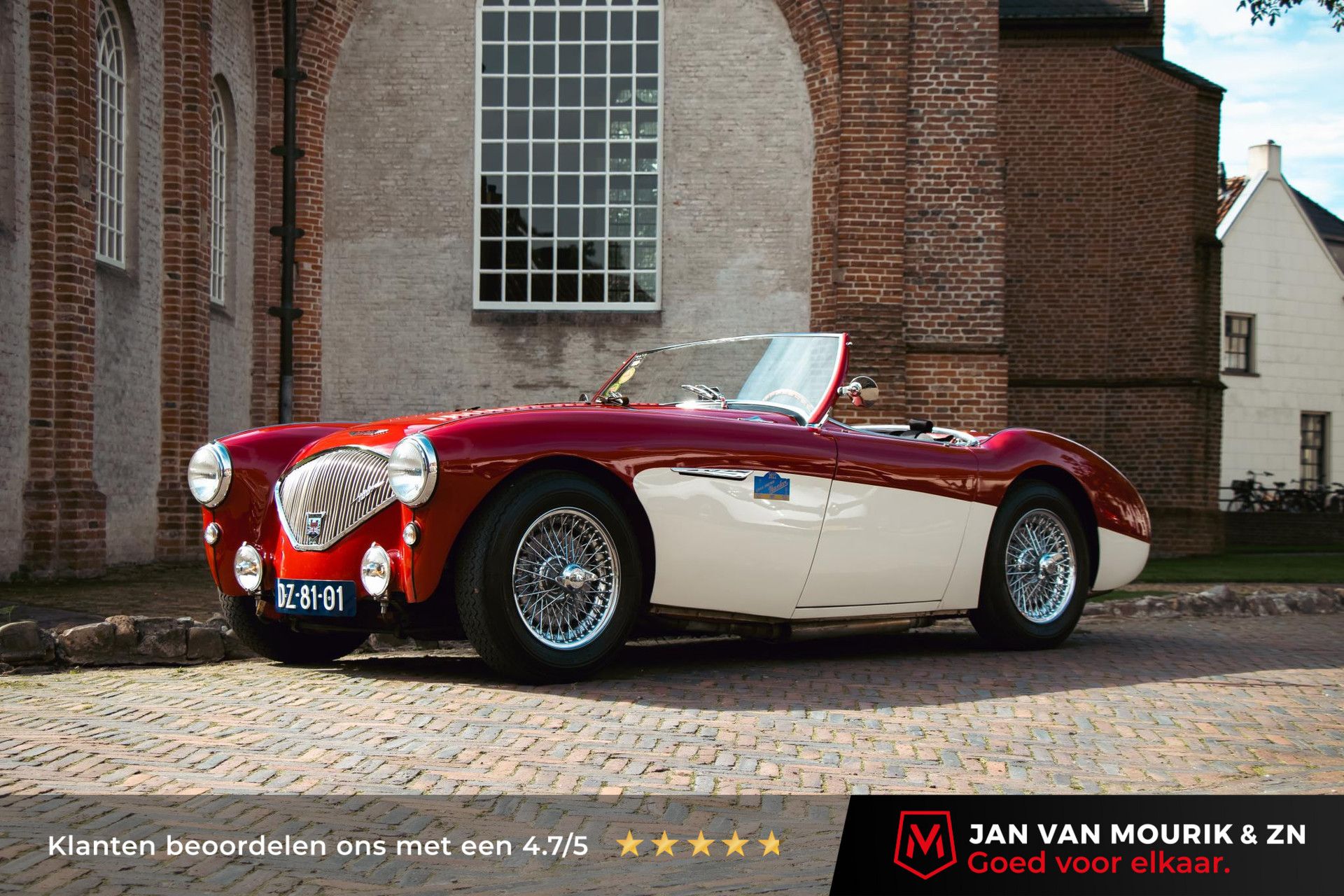 Austin Austin-healey100M met kenteken DZ-81-01 – vooraanzicht