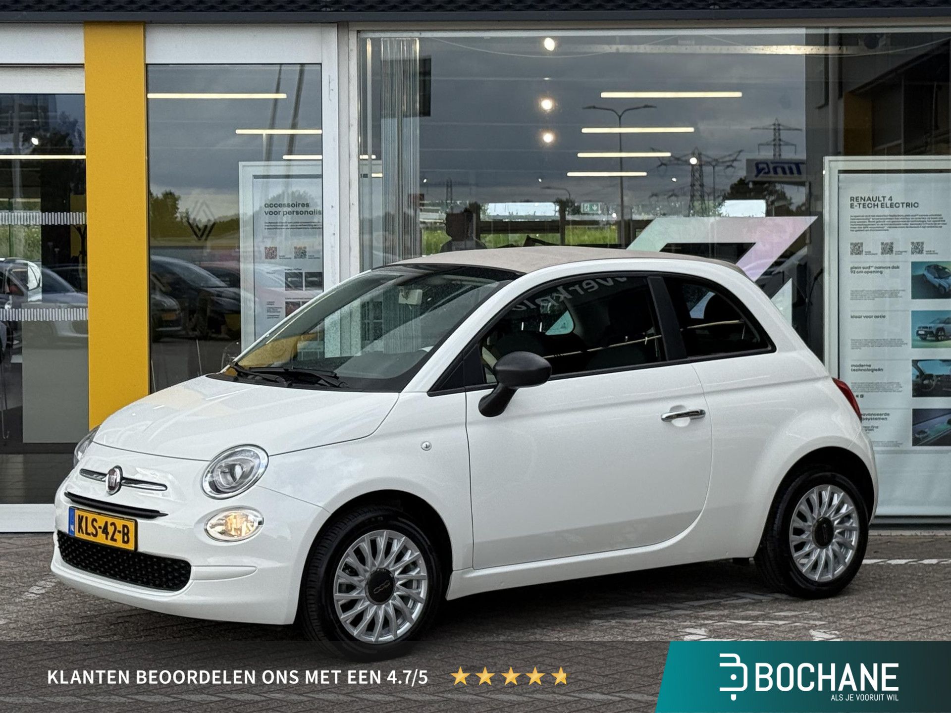 Fiat 500C met kenteken KLS-42-B – vooraanzicht