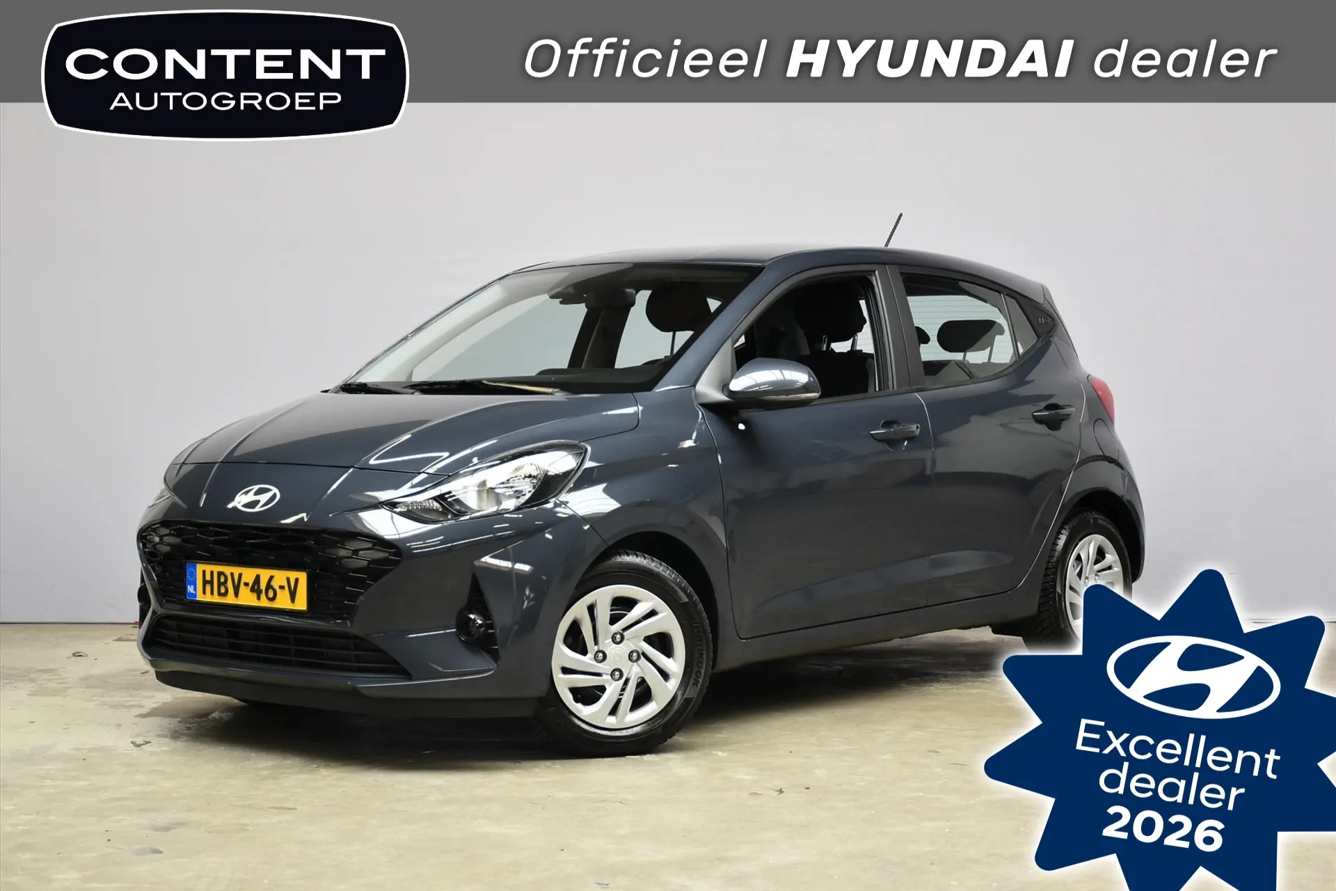 Hyundai i10 met kenteken HBV-46-V – vooraanzicht
