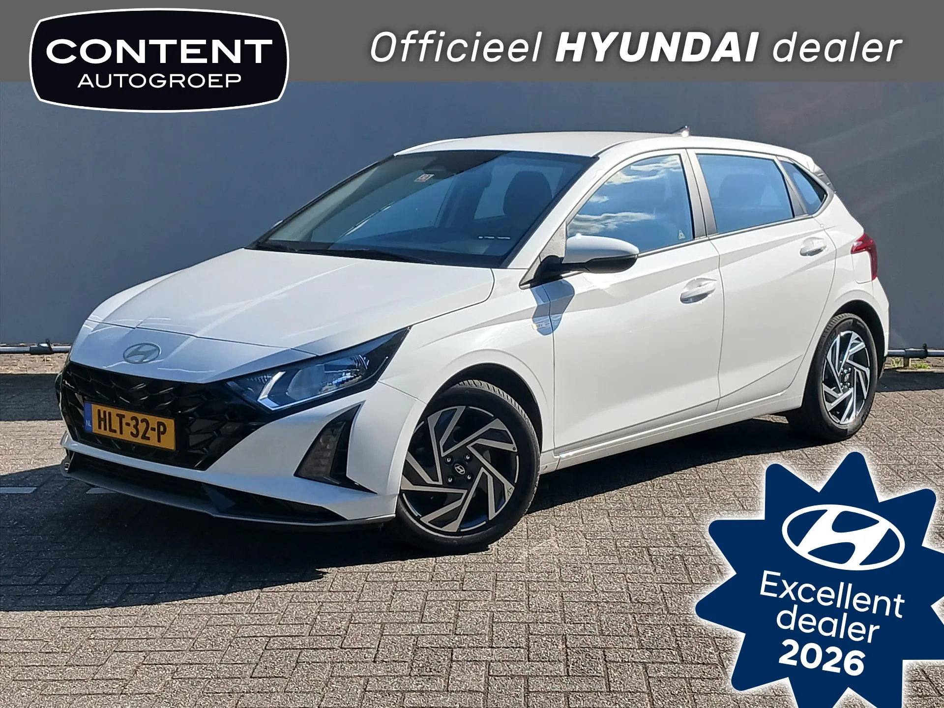 Hyundai i20 met kenteken HLT-32-P – vooraanzicht