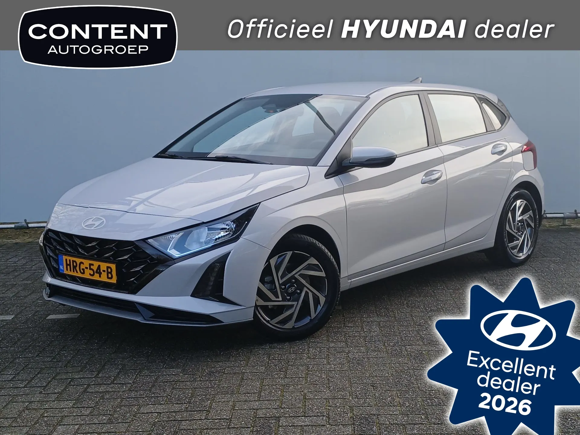 Hyundai i20 met kenteken HRG-54-B – vooraanzicht