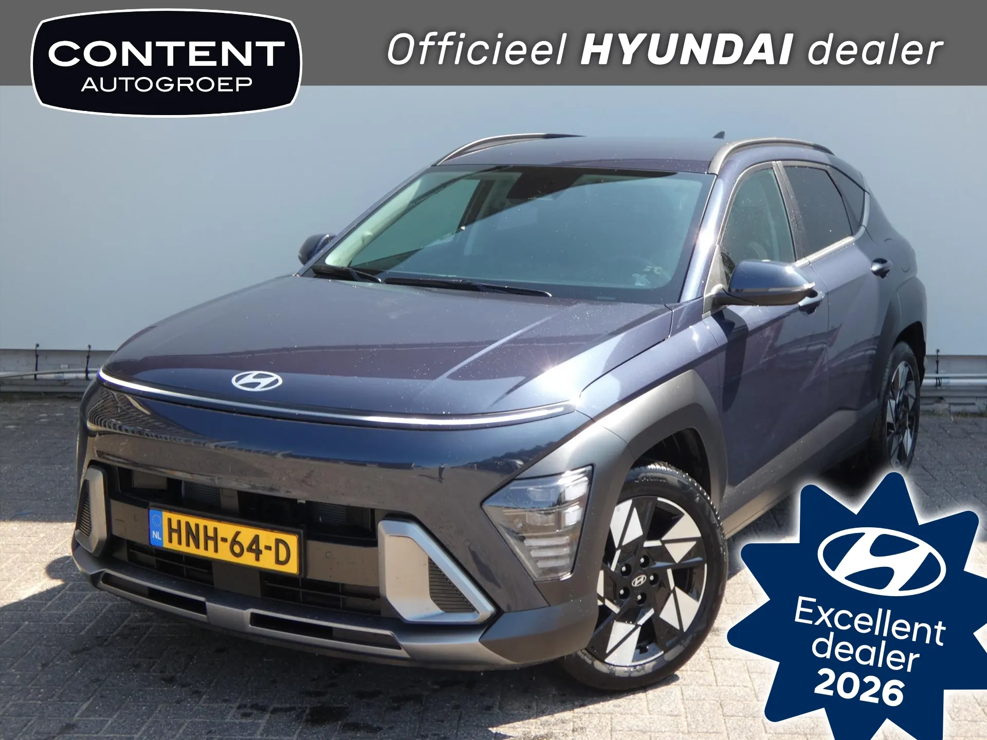 Hyundai Kona met kenteken HNH-64-D – vooraanzicht