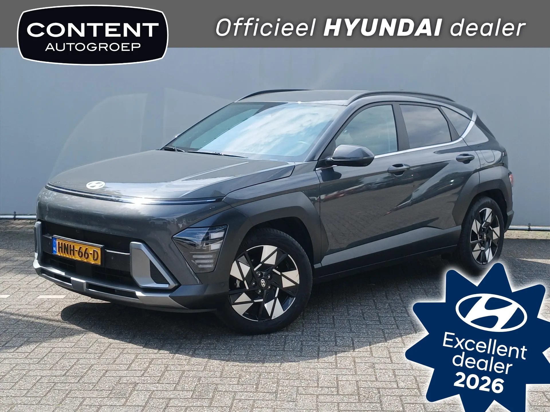 Hyundai Kona met kenteken HNH-66-D – vooraanzicht