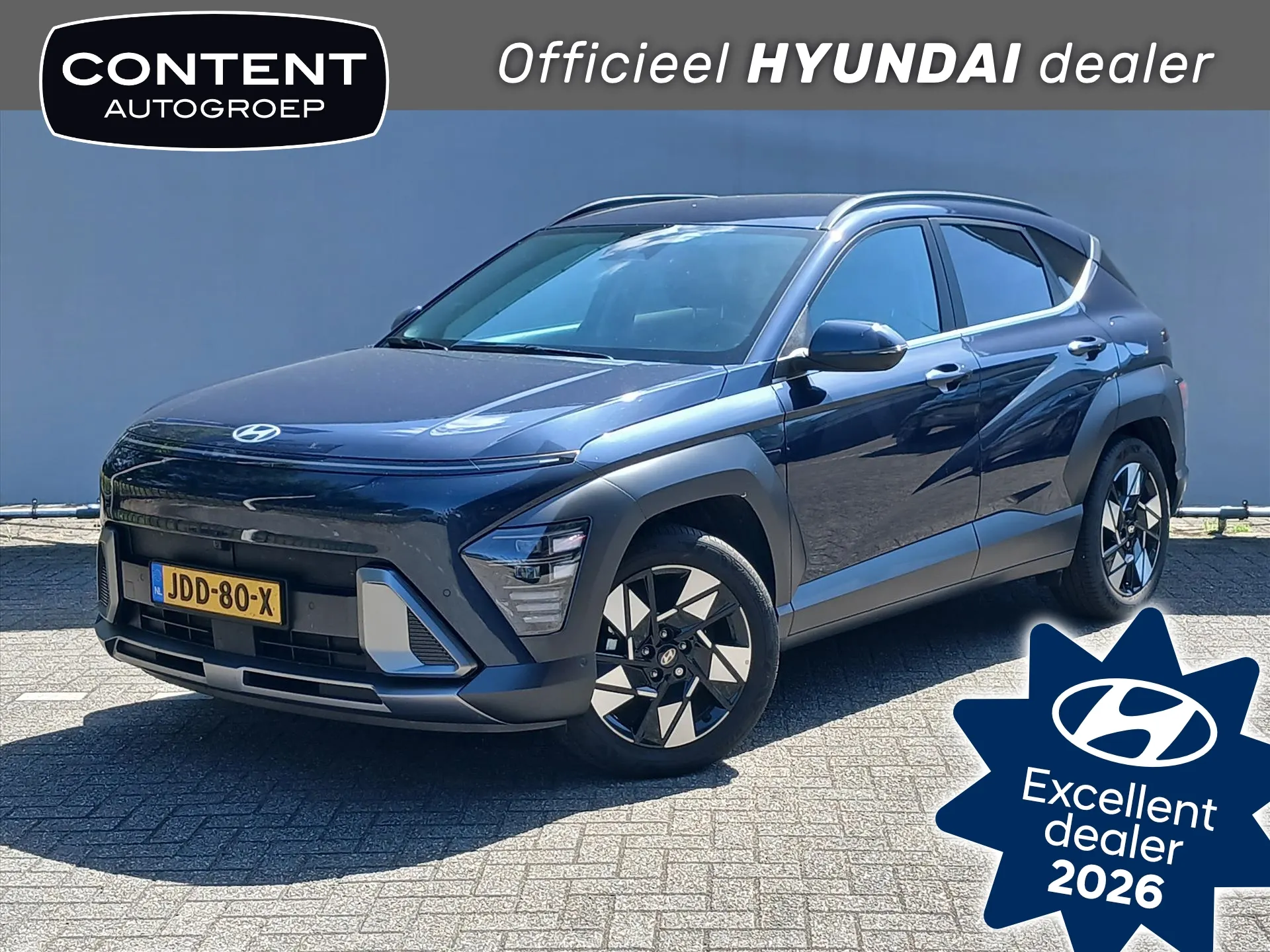 Hyundai Kona met kenteken JDD-80-X – vooraanzicht