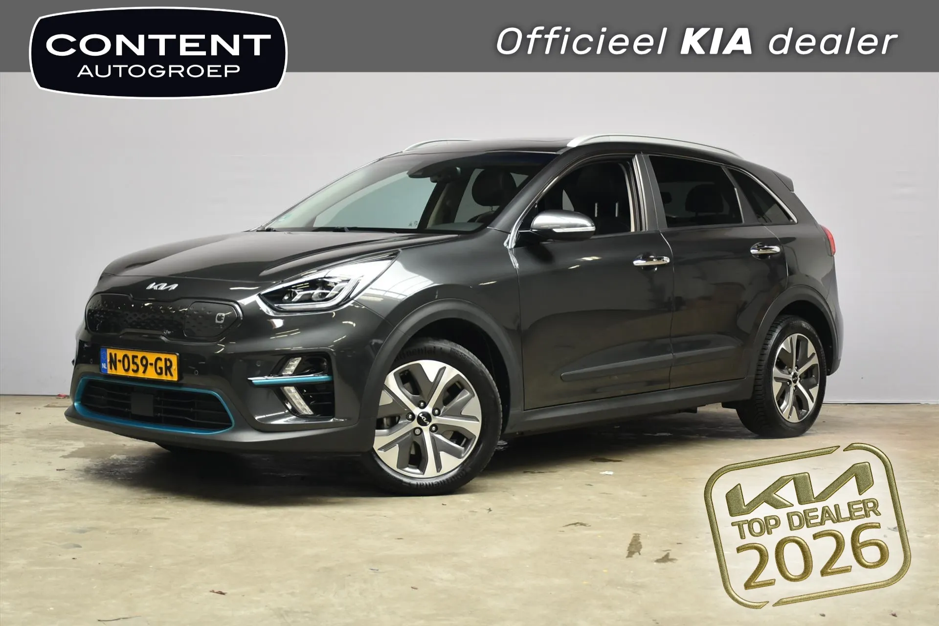 Kia e-Niro met kenteken N-059-GR – vooraanzicht