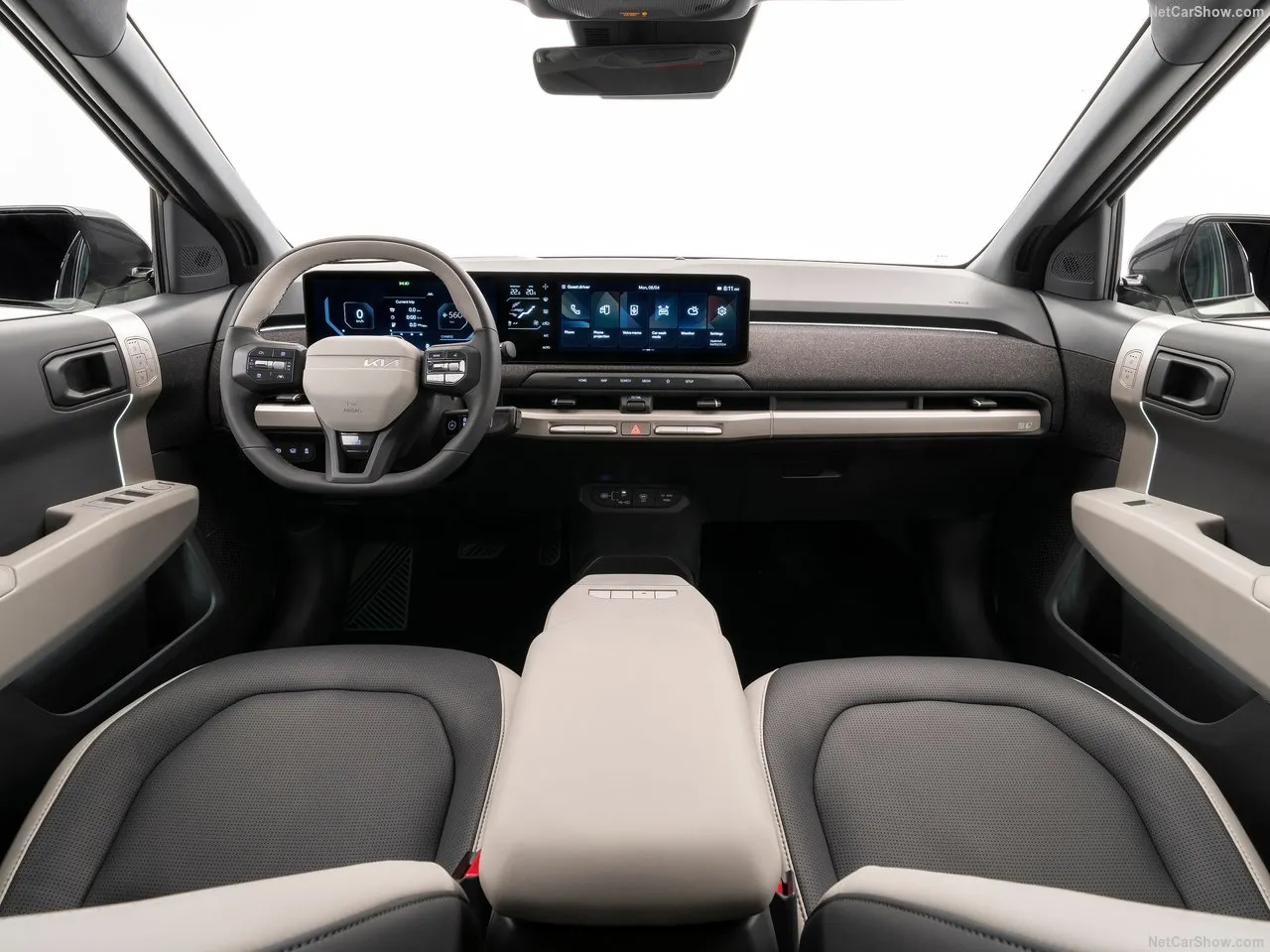 Kia EV3 met kenteken 64260 – dashboard