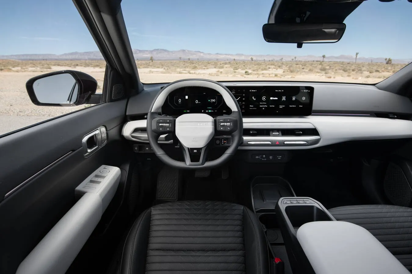Kia EV4 met kenteken 71881 – dashboard