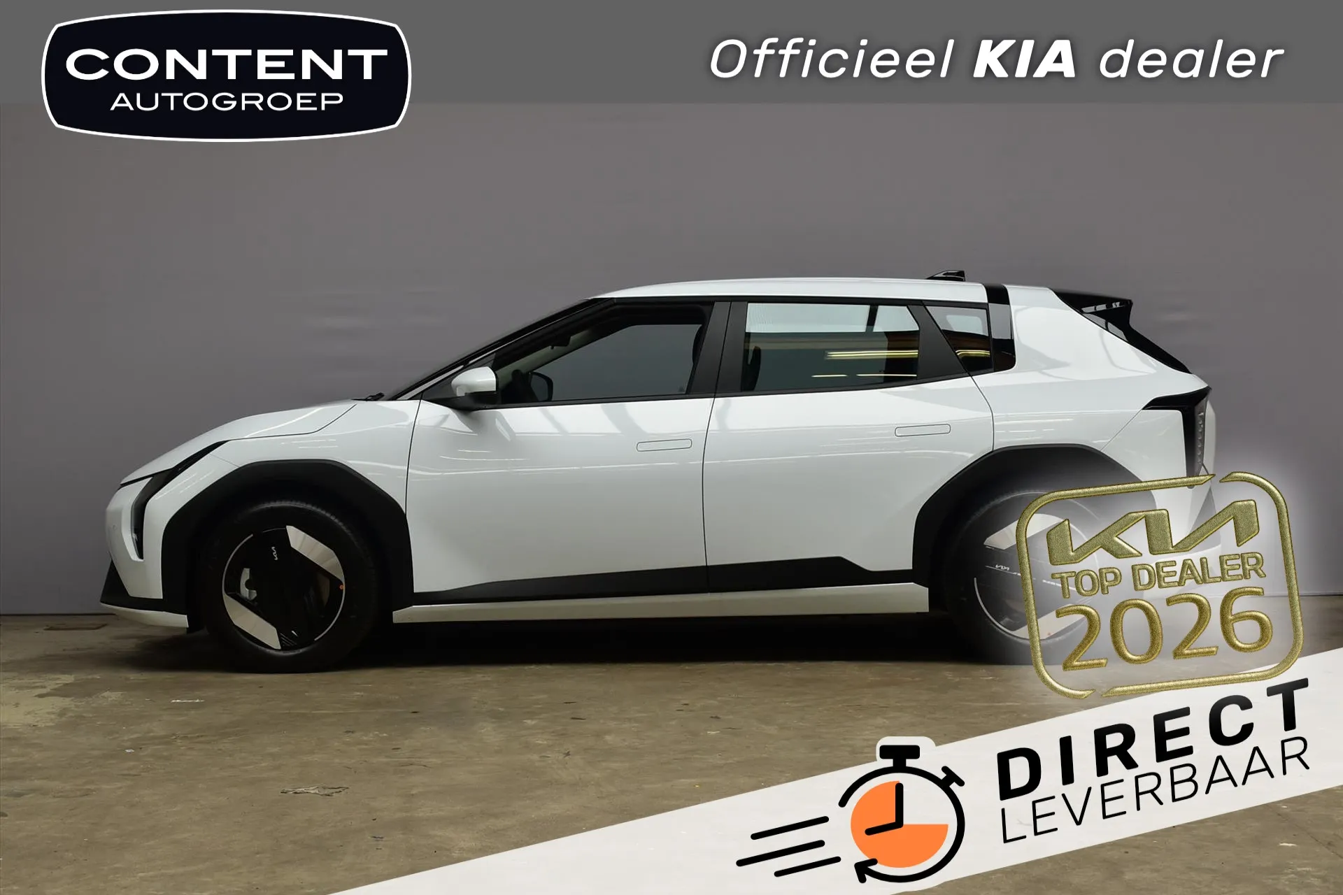 Kia EV4 met kenteken 77645 – achteraanzicht