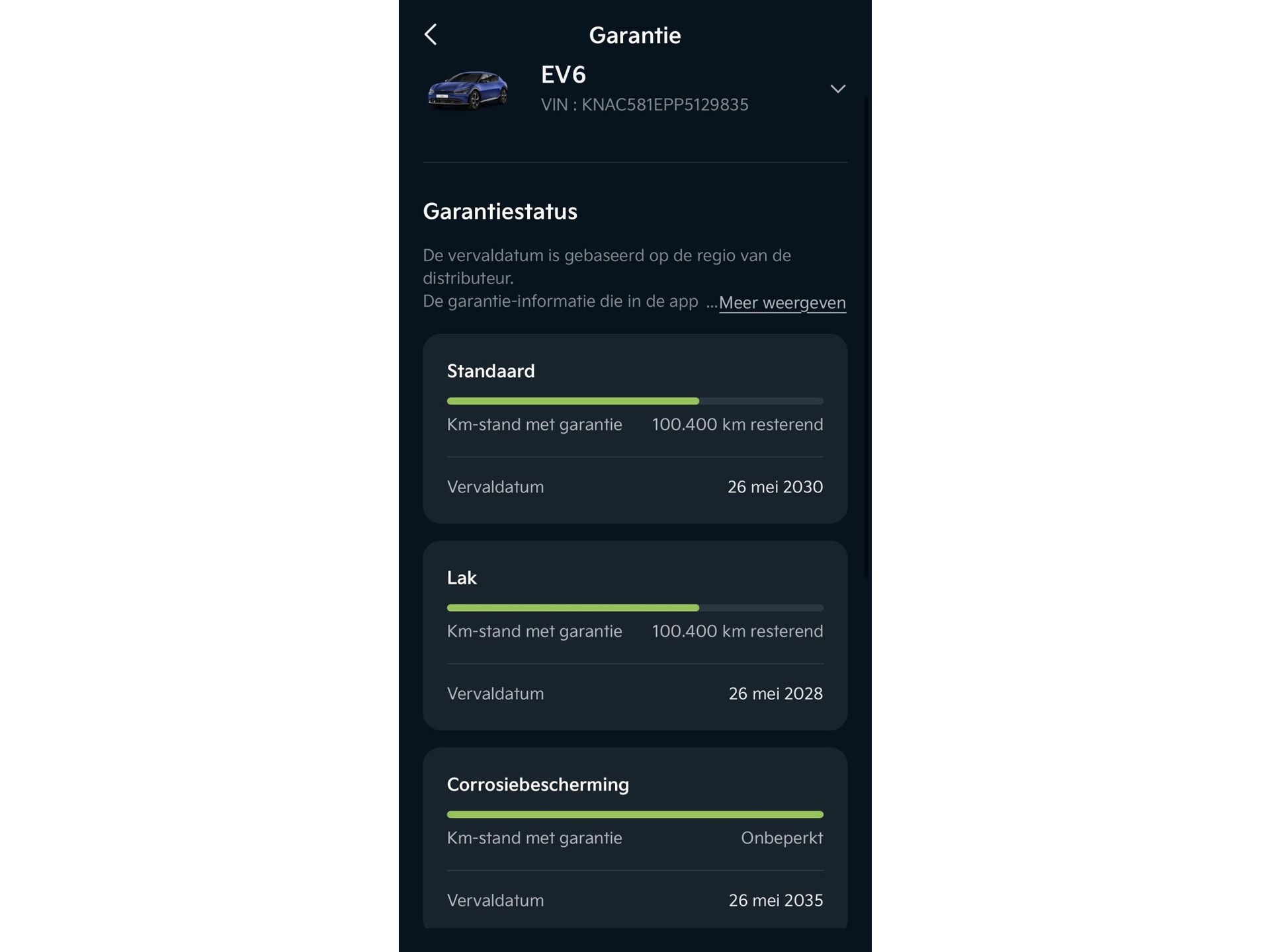 Kia EV6 met kenteken T-727-DT – dashboard