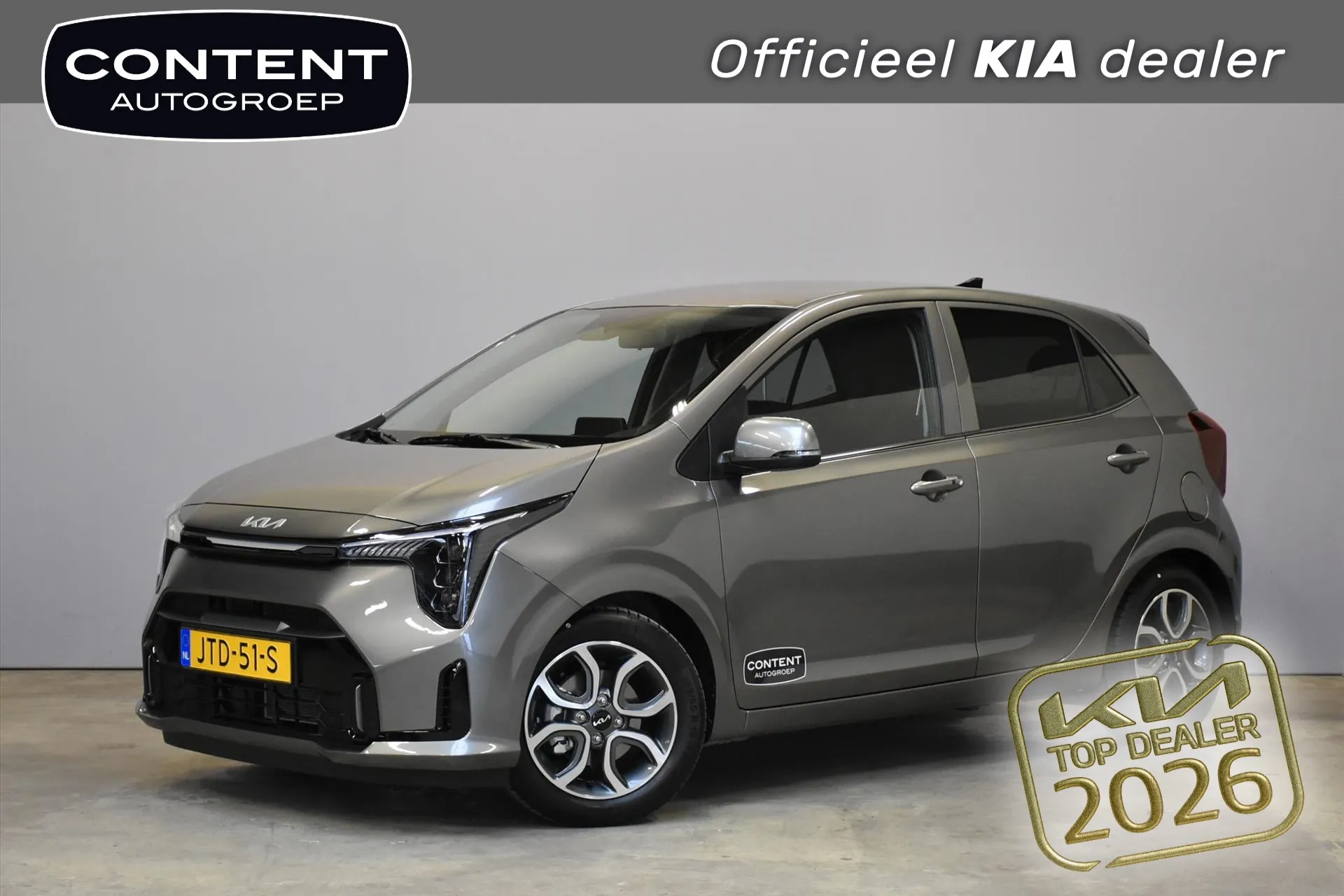 Kia Picanto met kenteken JTD-51-S – vooraanzicht