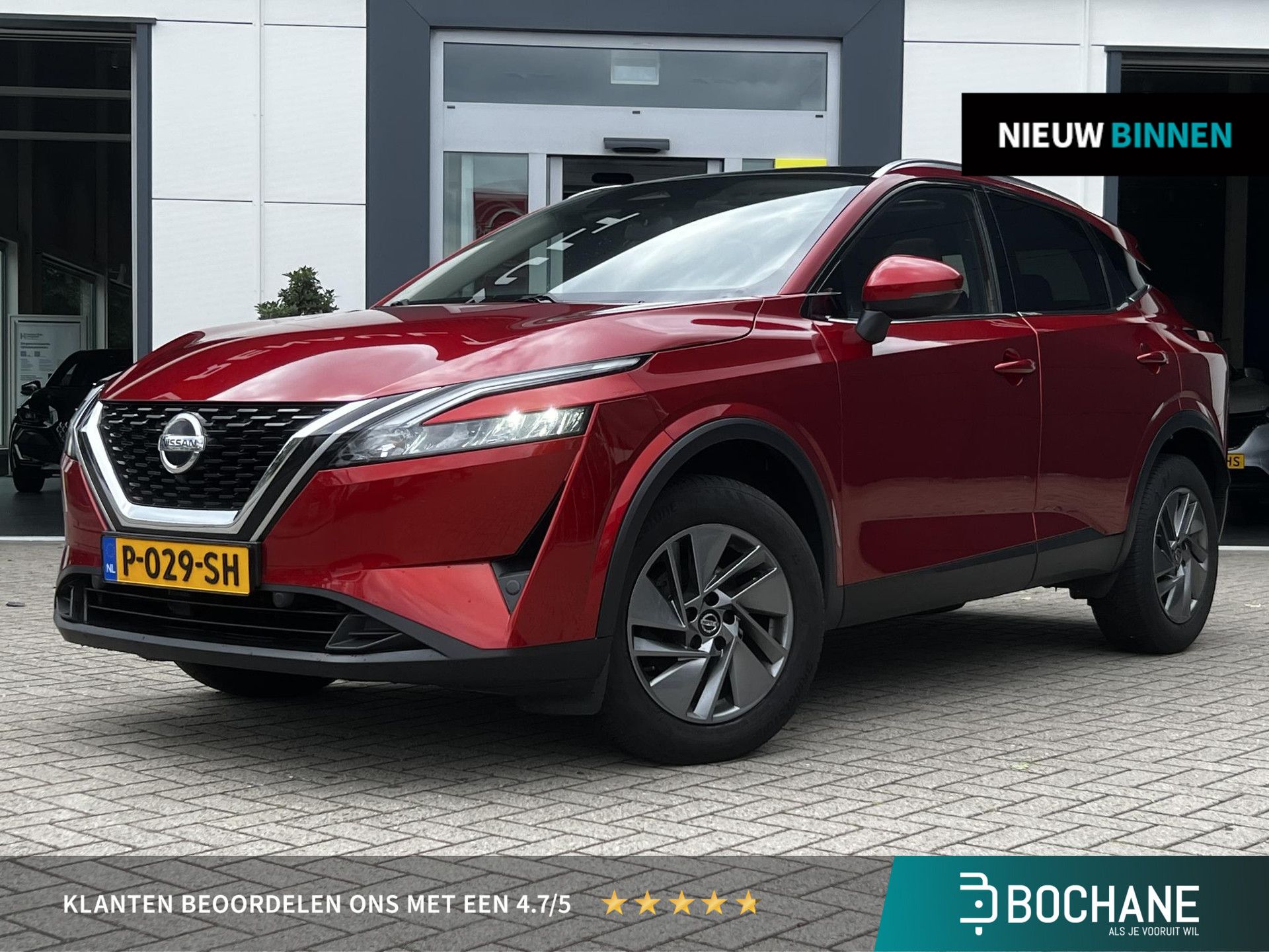 Nissan QASHQAI met kenteken P-029-SH – vooraanzicht