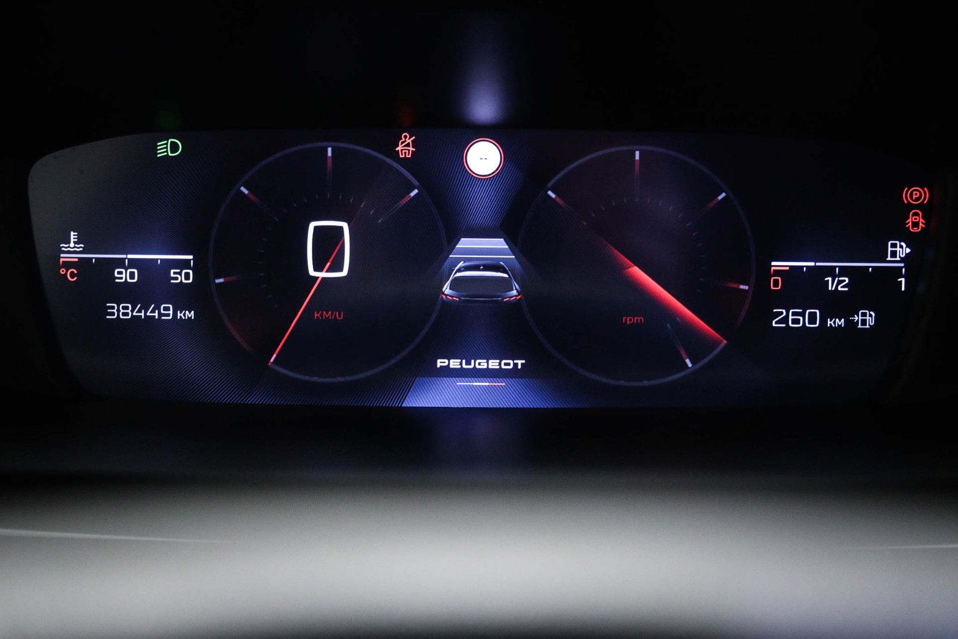 Peugeot 308 met kenteken T-765-KH – dashboard