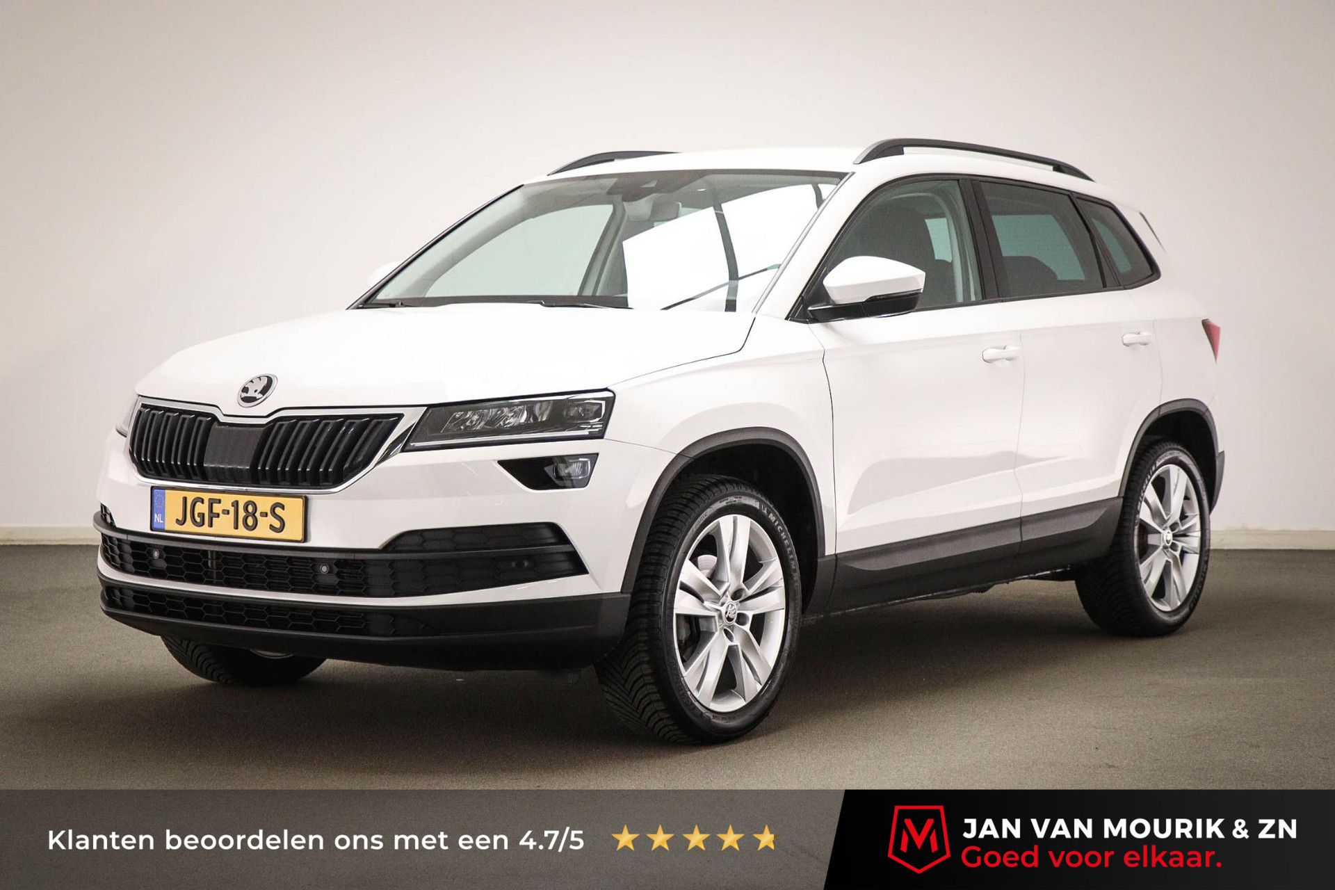 Skoda Karoq met kenteken JGF-18-S – vooraanzicht