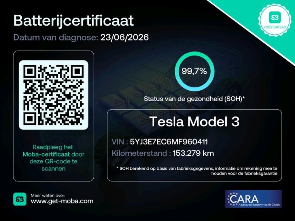 Tesla Model3 met kenteken L-462-JB – detailfoto