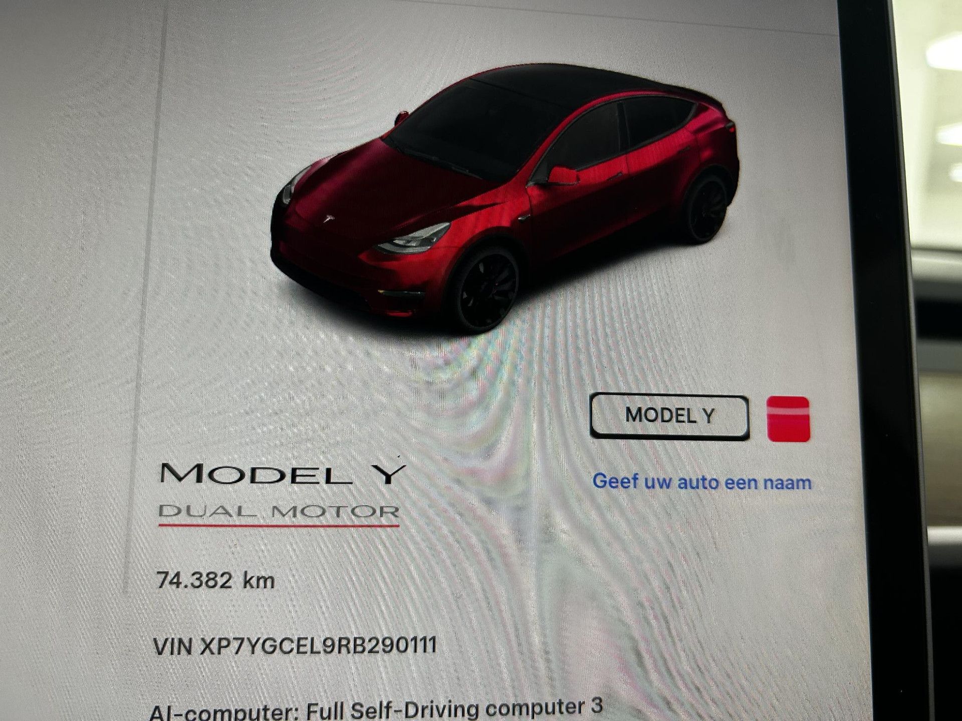 Tesla ModelY met kenteken X-971-JB – dashboard