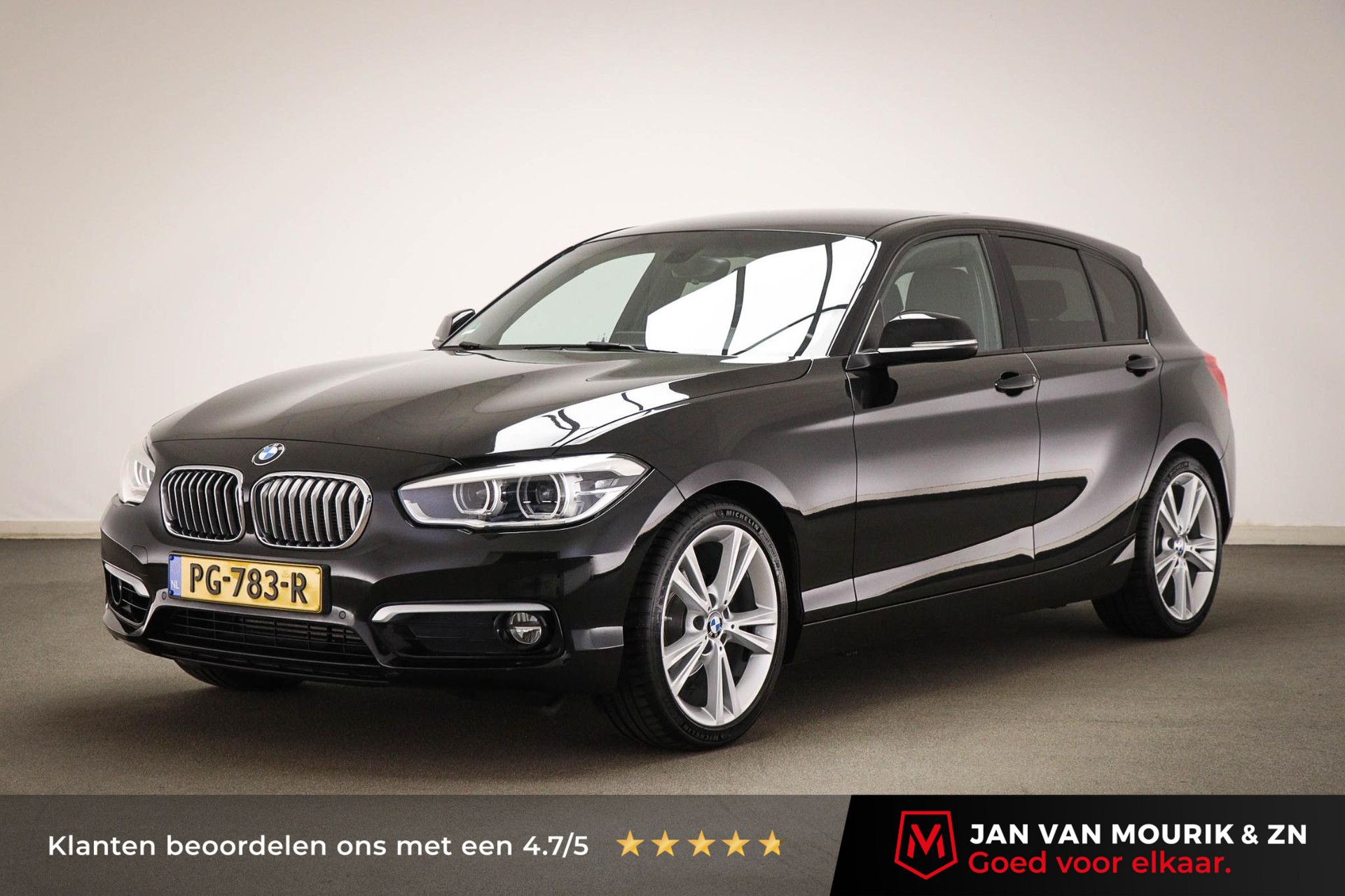 BMW 1-serie met kenteken PG-783-R – vooraanzicht
