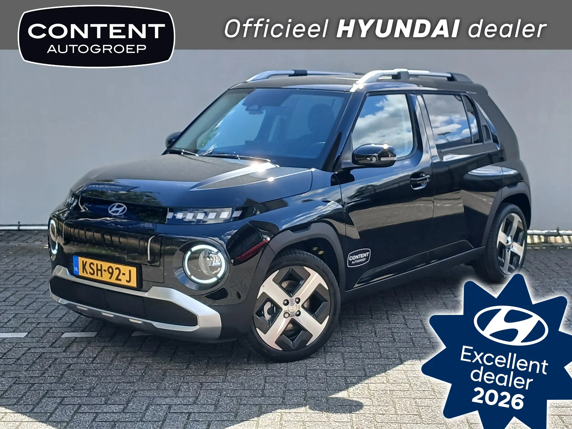 Hyundai Inster met kenteken KSH-92-J – vooraanzicht