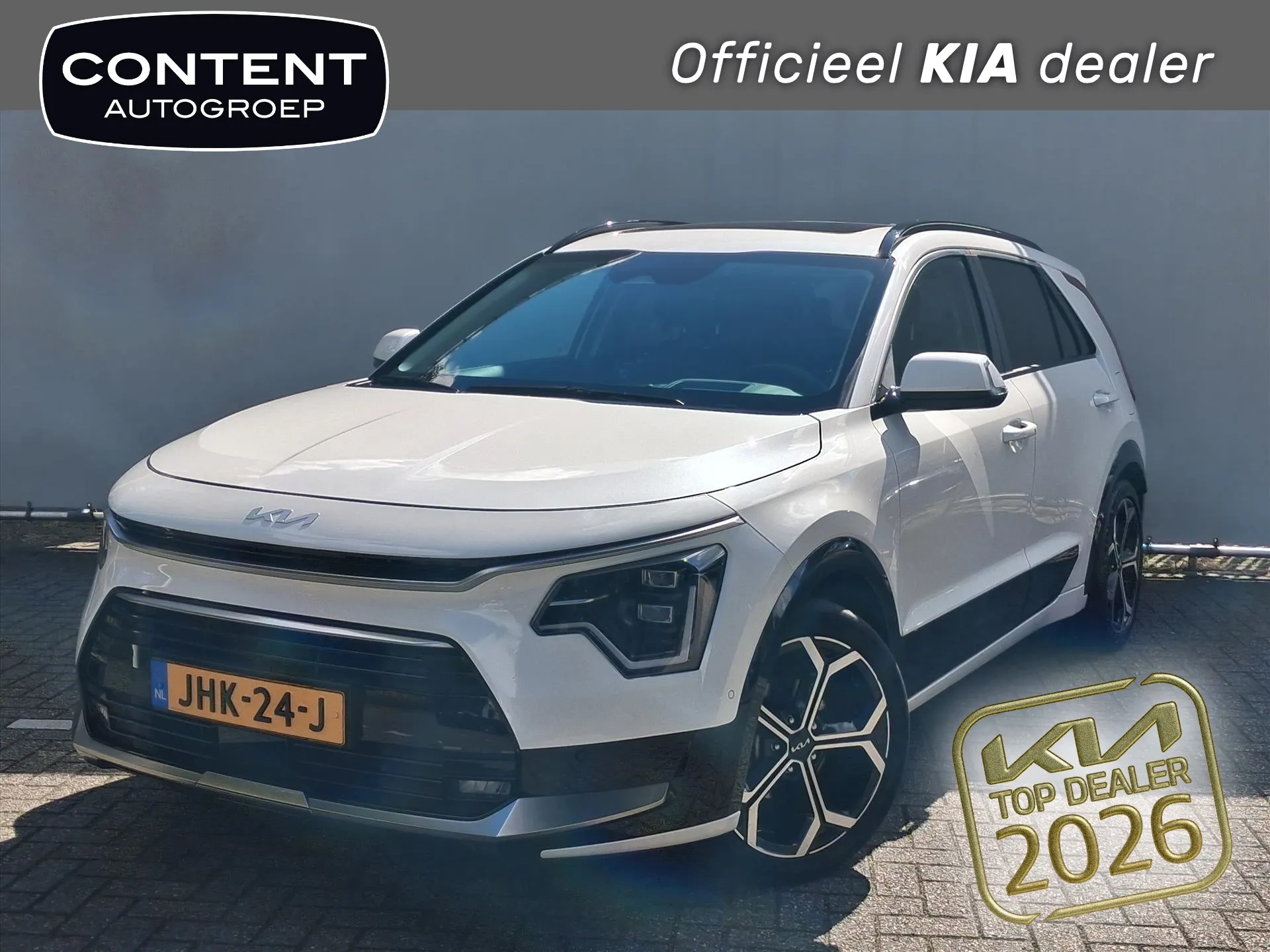 Kia Niro met kenteken JHK-24-J – vooraanzicht