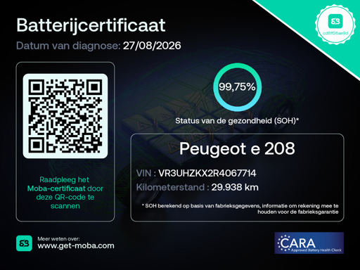 Peugeot E-208 met kenteken KTZ-60-Z – dashboard